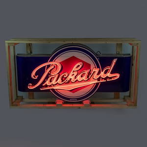 RARE 1930s Walker & Co Packard Neon Porcelain Sign
