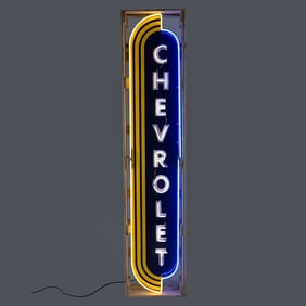 Large Vertical Chevrolet Neon Sign