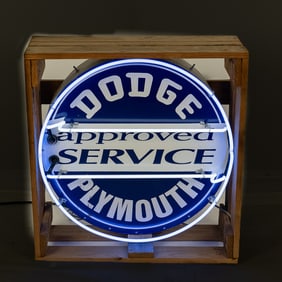 Dodge Plymouth Approved Service Neon Ad Sign
