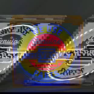 We Use Genuine Chevy Parts Neon Advertising Sign: Due to the size/weight/fragility of this item, it will require a pick up or customer-arranged 3rd-party shipping. We will connect you with reputable transport companies after the auction. Contemporary