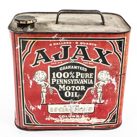 Vintage AJAX 2 Gallon Pennsylvania Motor Oil Can