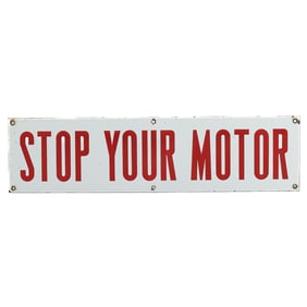 1950s Standard Oil 'Stop Your Motor Porcelain Sign
