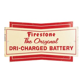 1940s-50s Firestone 'Dri-Charged' Battery Sign