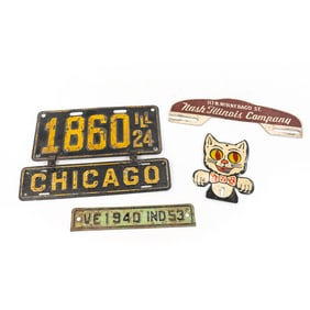 Vintage License Plate Toppers,'24 IL Plate