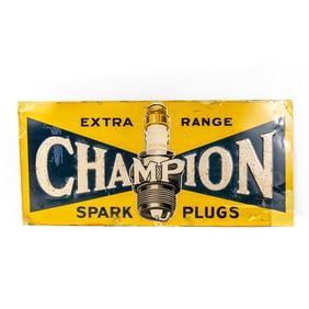 Vintage Champion Spark Plug Tin Sign
