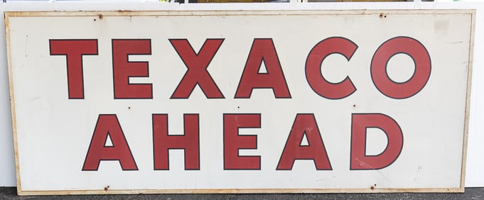 Texaco Ahead Single Sided Metal Sign Circa 1968