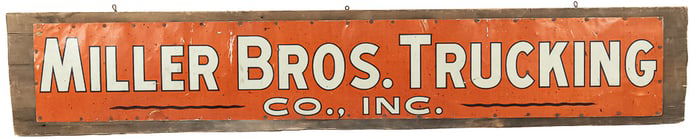 Vintage Miller Bros Trucking Co. Advertising Sign