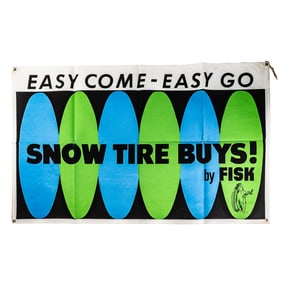 Fisk Tires Banner-Snow Tires 1930's