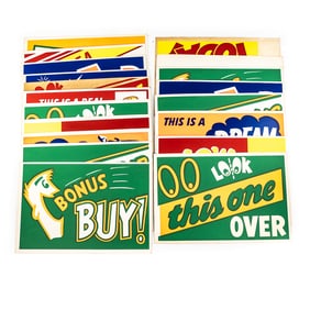 Car Dealer Promo Specials Signs Circa 1940's