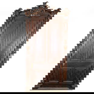 Monumental Mahogany Entrance Door #1: Due to the size/weight/fragility of this item, it will require a pick up or customer-arranged 3rd-party shipping. We will connect you with reputable transport companies after the auction. One of Two e