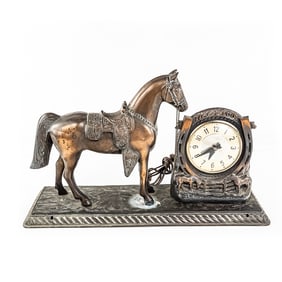 Vintage "Time for Luck" Horse Mantle Clock