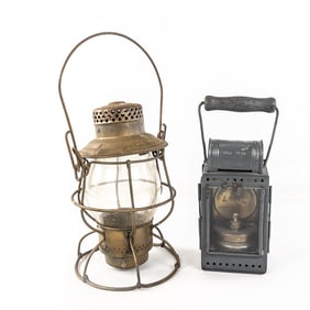 Antique L&N & Hugo Zweigle Handheld RR Lanterns