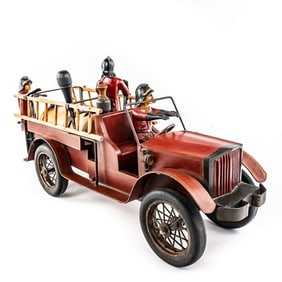 1930s 28" Leonardo Luna Firetruck w 3 Firemen
