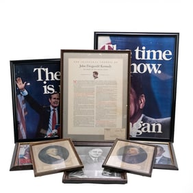 Collection of 7 Assorted Framed President Pictures