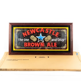 Framed New Castle Brown Ale Advertising Mirror