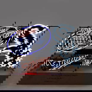 Its Miller Time White Sox Neon Advertising Sign: NIB Miller Lite Chicago White Sox "It' Miller Time" neon advertising light. Excellent overall condition still featured inside original packaging. Approximately 28"x 42". Perfect addition to your man c