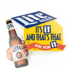 Die Cut "Miller Lite" Beer Sign