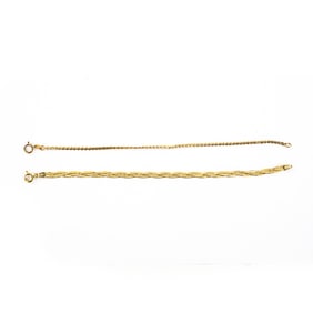Pair of Ladies 14k Yellow Gold 6.5" Bracelets