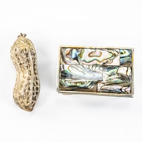 Sterling Silver Peanut & Alpaca Signed Trinket Box