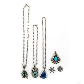 Assorted Sterling Silver Turquoise Lapis Jewelry +
