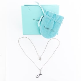 16" Tiffany & Co Elsa Peretti J Pendant Necklace