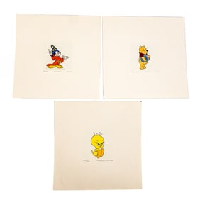 (3) Numbered Disney Etchings