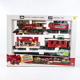 Vintage Musical Christmas Express Train w Box