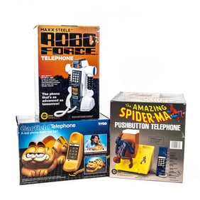 NIB Spider Man Garfield & Robo Force Telephones