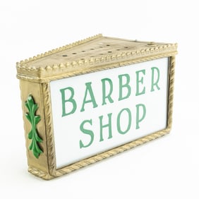 Barber Shop Triangular Advertising Glass Sign