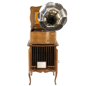 Reginaphone Disc Music Box & Base Cabinet