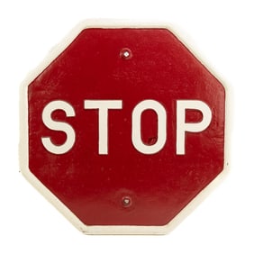 RARE Cast Iron Acme Railroad STOP Sign