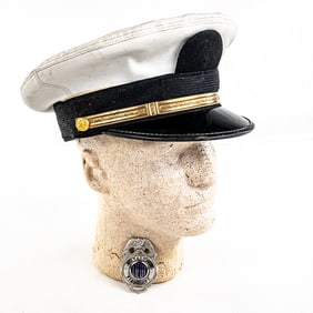 Commemorative White Dress Cap w Itasca FD Badge
