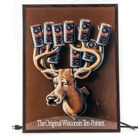 Point Beer "Org. Wis. 10 Pointer" Advertising Sign