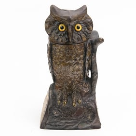 Owl Cast Iron Mechanical Bank