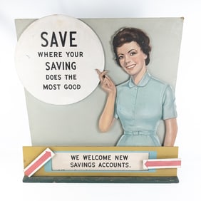 Vintage Savings & Loan Motion Sign #1