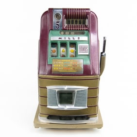 1950s Mills 5c Bonus High Top Slot Machine