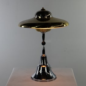 Vintage Mid Century, Deco Style Chrome Lamp