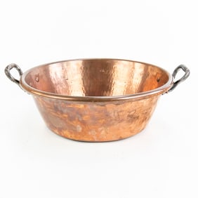 Vintage 1800's Thick Copper Pot w/ Riveted Handles