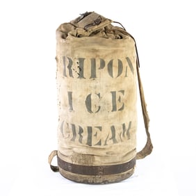 Vintage Insulated Ice Cream Transport Canvas Bag
