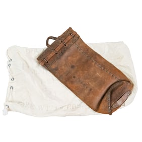 Leather Riveted Mailbag w/ Lockable Belt and Bag