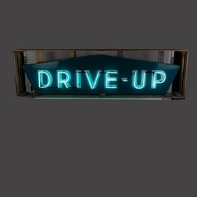 Mid 20th Century Vintage DRIVE-UP Neon Sign