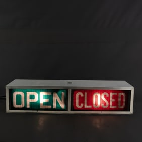 Brushed Steel Open/Closed Sign