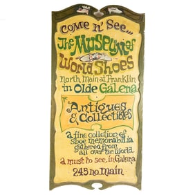 Hand Painted Museum of World Shoes Sign Galena, IL