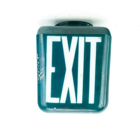 Vintage Glass Exit Sign-Triangular