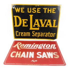 DeLaval and Remington Tin Signs
