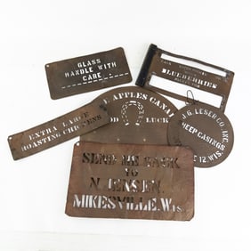 Vintage Industrial Crate Stencil Lot (6)