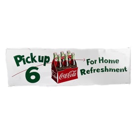Coca Cola 6 Pack Embossed Tin Sign