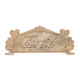 Coca-Cola 5 Cent Brass Cash Register Marquee