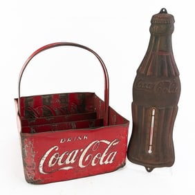 Coca Cola Vendor Stad. Carrier, '30s Thermometer