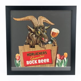 Horlacher's Bock Beer Die Cut Beer Advertising